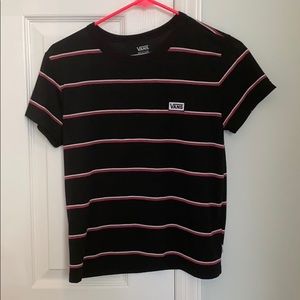 VANS STRIPED CROPPED TEE